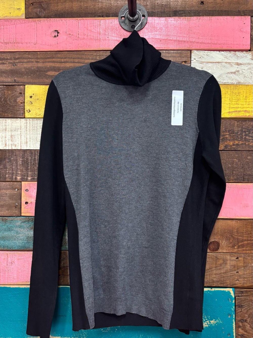 The Limited Men's Gray and Black Turtleneck Sweater